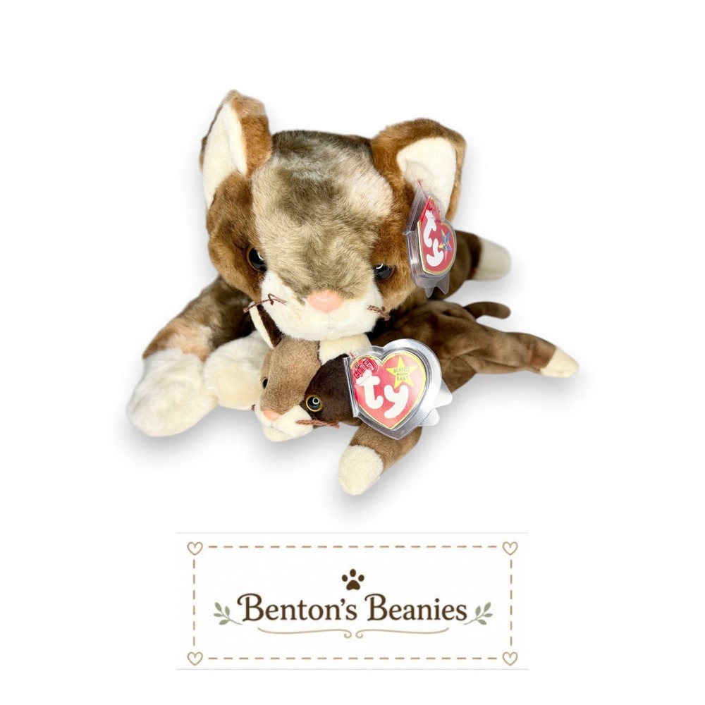 Pounce the Cat Ty Beanie Buddy & Baby | Calico Companions 🐱 | Mint Heart Tags ⭐